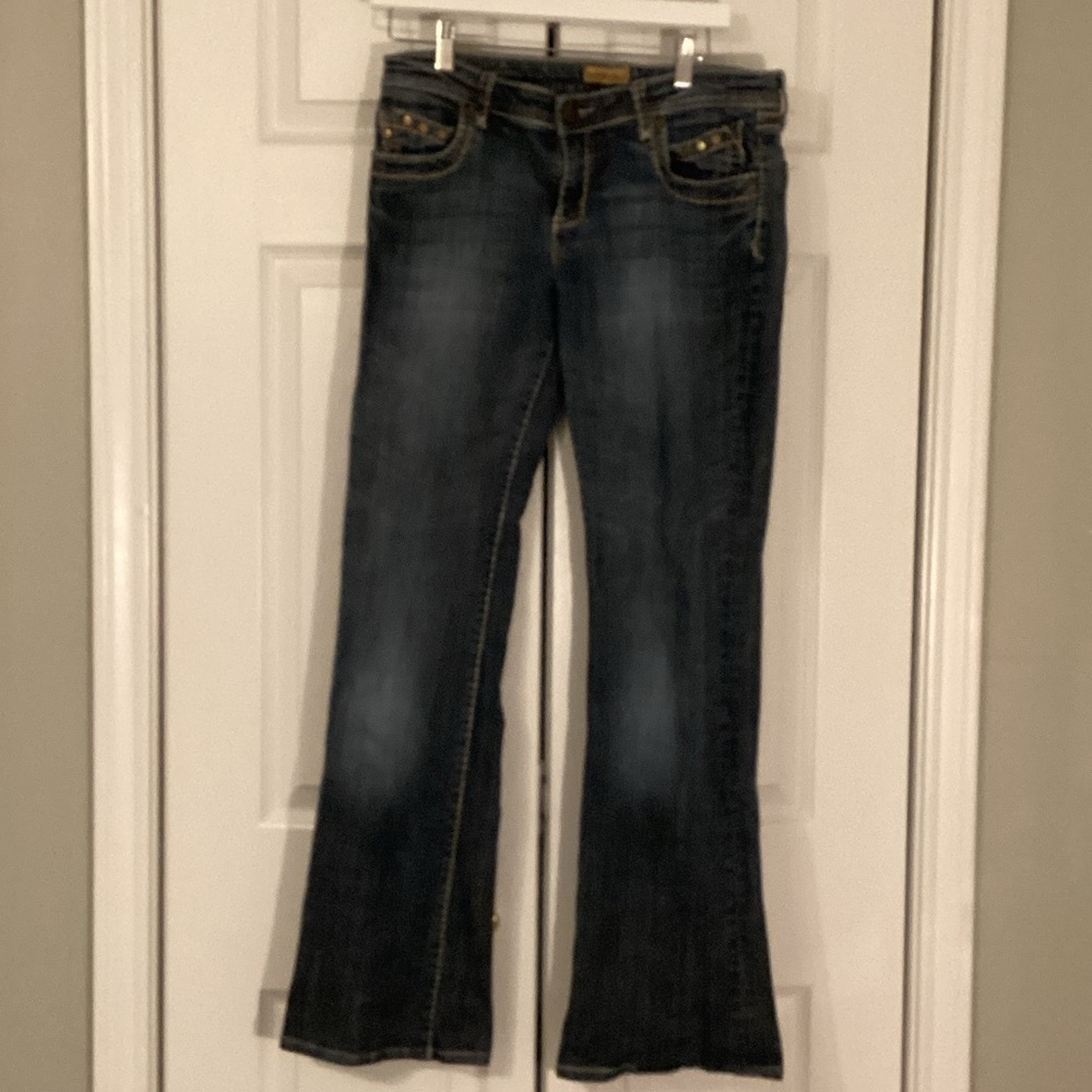 Jeans See Thru Soul Dark Blue Wide Leg Denim